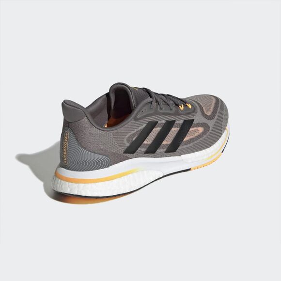 NWT  adidas Men's Supernova + Running Shoe, Grey/Black/Flash Orange, 10 - Picture 2 of 6